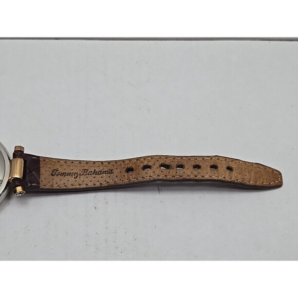 Tommy Bahama Womens Swiss Quartz Crystal Bezel Brown Leather Watch New Battery main image 5